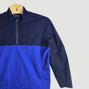 Polo Golf Ralph Lauren Mens‎ Navy Royal Blue 1/4 Zip Windbreaker Jacket Size L